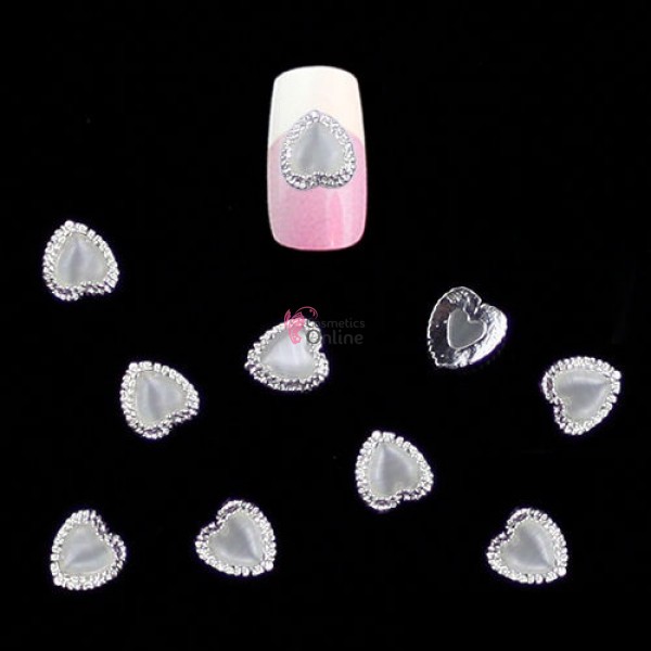 Decoratiuni 3D Metalice 068 Inimioara Argintie
